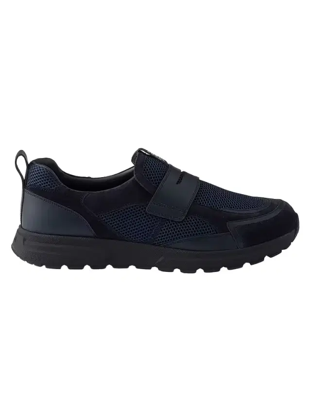 Prada Men's Mesh Fabric and Leather Loafers - Blue