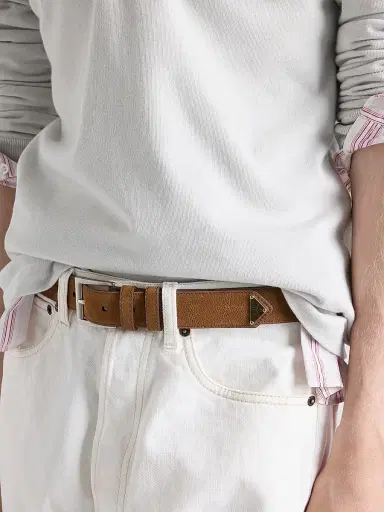 Prada Men's Nubuck Leather Belt - Brown - Size 28 | Thumbnail 2