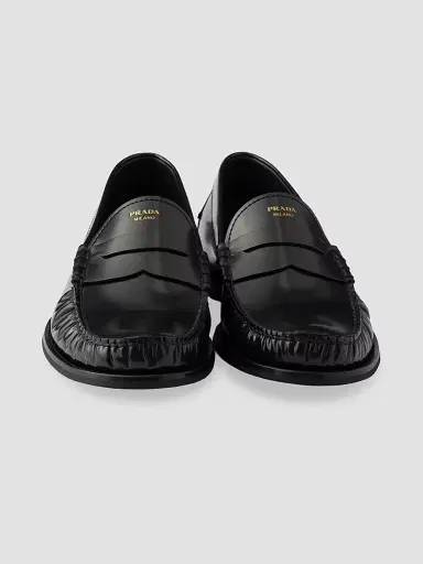 Prada Men's Brushed Leather Loafers - Black - Size 6.5 | Thumbnail 2 Prada Men's Brushed Leather Loafers - Black - Size 6.5 | Thumbnail 2