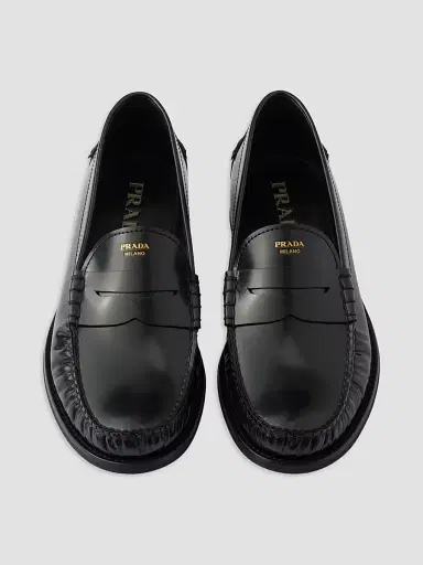 Prada Men's Brushed Leather Loafers - Black - Size 6.5 | Thumbnail 4 Prada Men's Brushed Leather Loafers - Black - Size 6.5 | Thumbnail 4