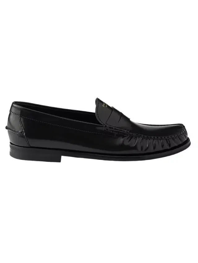 Prada Men's Brushed Leather Loafers - Black