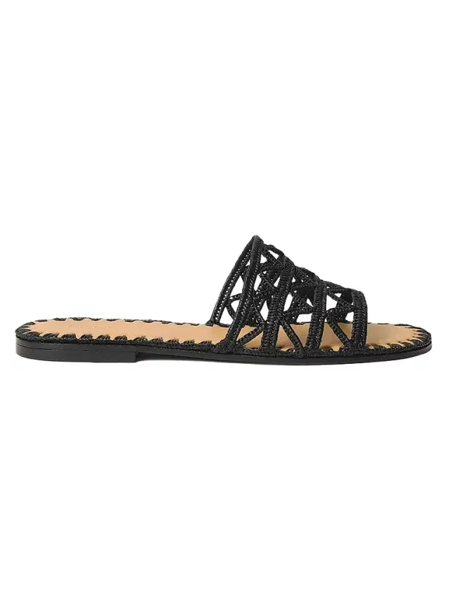 Odissì Women's Evie Woven Slide Sandals - Black