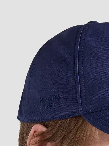 Prada Men's Old Cotton Satin Baseball Cap - Blue - Size XXL | Thumbnail 3 Prada Men's Old Cotton Satin Baseball Cap - Blue - Size XXL | Thumbnail 3