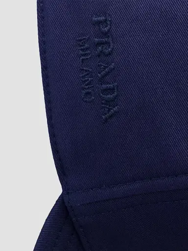 Prada Men's Old Cotton Satin Baseball Cap - Blue - Size XXL | Thumbnail 4 Prada Men's Old Cotton Satin Baseball Cap - Blue - Size XXL | Thumbnail 4