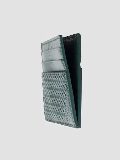 Prada Men's Leather Card Holder - Teal Blue | Thumbnail 2
