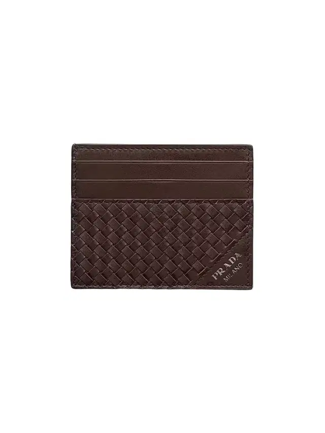 Prada Men's Leather Card Holder - Brown