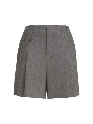 Brunello Cucinelli Women's Tropical Luxury Wool Formal Shorts with Monili | Thumbnail 1 Brunello Cucinelli Women's Tropical Luxury Wool Formal Shorts with Monili | Thumbnail 1