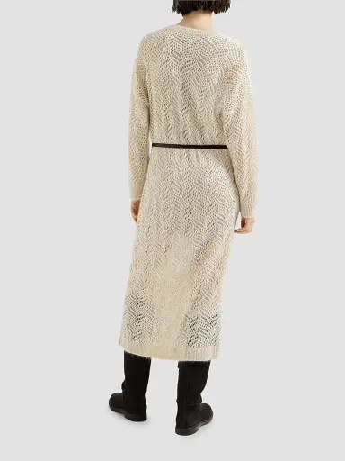 Brunello Cucinelli Women's Dazzling Abstract Leaf Knit Dress in Mohair and Wool | Thumbnail 3