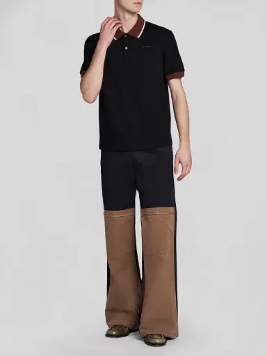 Marni Men's Contrast Trim Technical Gabardine Cargo Pants - Black - Size 34 | Thumbnail 2