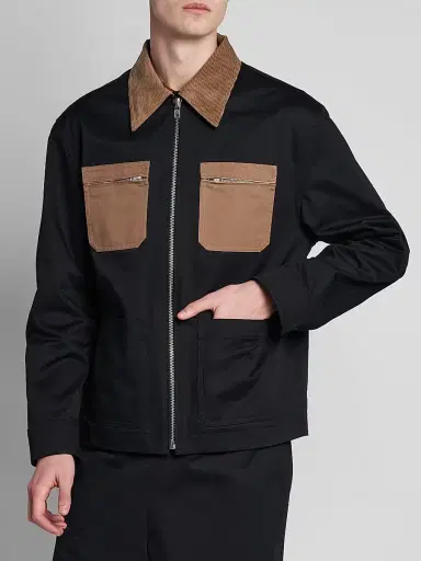 Marni Men's Gabardine Pocket Cargo Jacket - Black - Size 42 | Thumbnail 4