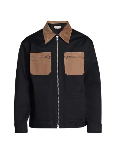 Marni Men's Gabardine Pocket Cargo Jacket - Black - Size 42 | Thumbnail 1