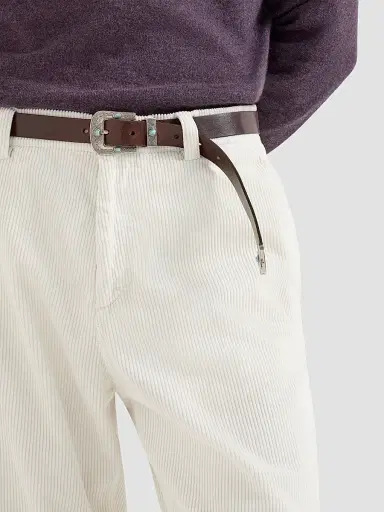Brunello Cucinelli Men's Garment-Dyed Trousers in Cotton Corduroy - White | Thumbnail 5
