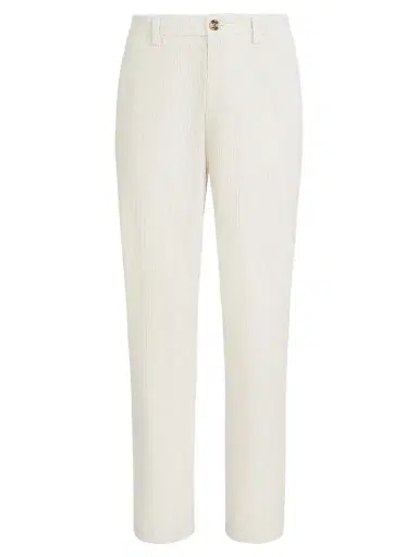 Brunello Cucinelli Men's Garment-Dyed Trousers in Cotton Corduroy - White | Thumbnail 1