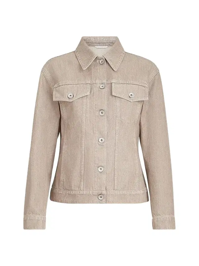 Brunello Cucinelli Women's Lamé Denim Four-pocket Outerwear Jacket with Monili - Rope