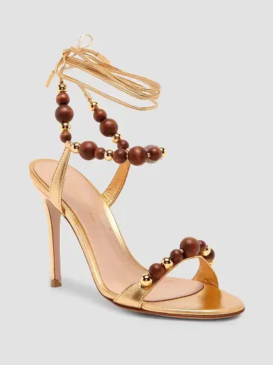 Gianvito Rossi Women's 95MM Beaded Leather Sandals | Thumbnail 2