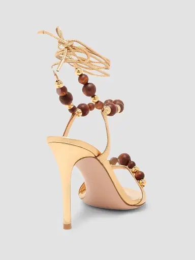 Gianvito Rossi Women's 95MM Beaded Leather Sandals | Thumbnail 3
