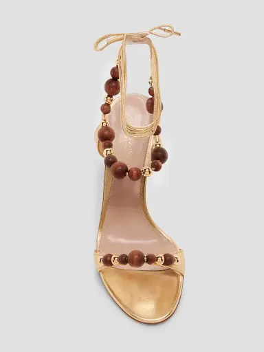 Gianvito Rossi Women's 95MM Beaded Leather Sandals | Thumbnail 4
