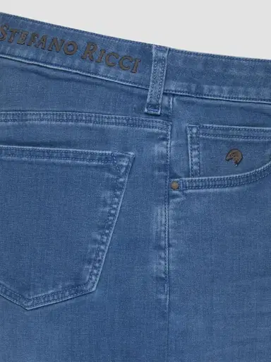 Stefano Ricci Men's Cotton Blend Tapered Jeans - Blue - Size 44 | Thumbnail 2