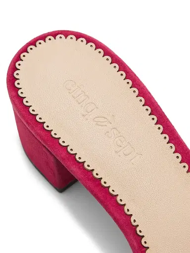 Cinq à Sept Women's Faith 40MM Bow-Detail Block-Heel Sandals - Berry Wine - Size 10.5 | Thumbnail 5 Cinq à Sept Women's Faith 40MM Bow-Detail Block-Heel Sandals - Berry Wine - Size 10.5 | Thumbnail 5