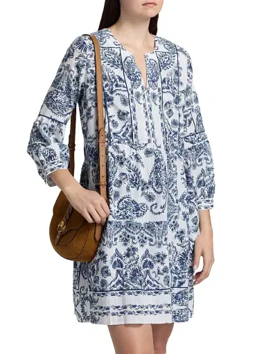 Johnny Was Women's Jaden Piped Yoke Tiered Minidress - Jaden | Thumbnail 4