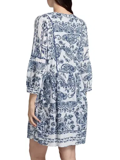 Johnny Was Women's Jaden Piped Yoke Tiered Minidress - Jaden | Thumbnail 5