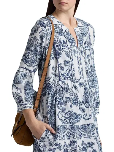 Johnny Was Women's Jaden Piped Yoke Tiered Minidress - Jaden | Thumbnail 6