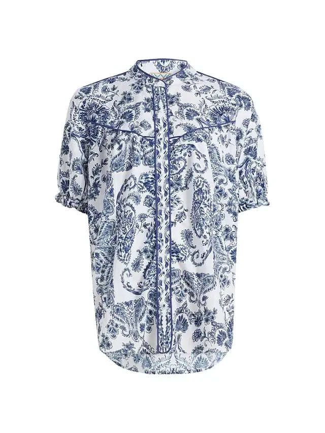 Johnny Was Women's Jaden Western Shirred Yoke Blouse - Jaden