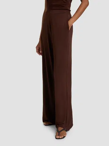Generation Love Women's Kelela Sheen Jersey Wide-Leg Pants - Coco - Size XL | Thumbnail 4