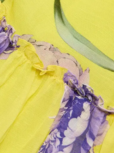 Hemant & Nandita Women's Floral Pintuck Maxi Skirt - Yellow - Size XL | Thumbnail 7 Hemant & Nandita Women's Floral Pintuck Maxi Skirt - Yellow - Size XL | Thumbnail 7