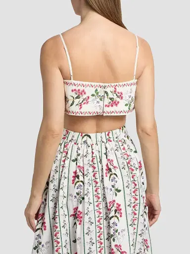 Hemant & Nandita Women's Floral Embellished Linen-Cotton Bustier Top - Ivory - Size Medium | Thumbnail 5 Hemant & Nandita Women's Floral Embellished Linen-Cotton Bustier Top - Ivory - Size Medium | Thumbnail 5
