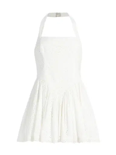 Hemant & Nandita Women's Embroidered Cotton Corset Minidress - Ivory - Size Large | Thumbnail 1