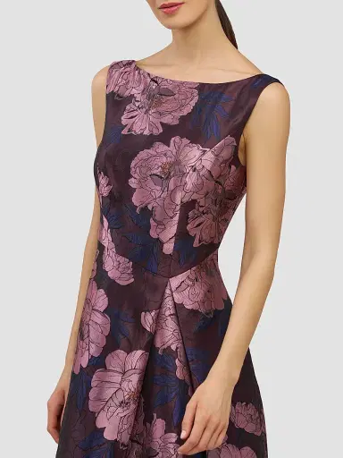 Kay Unger Women's Caitlin Floral Jacquard Fit & Flare Gown - Primrose Multi - Size 8 | Thumbnail 5 Kay Unger Women's Caitlin Floral Jacquard Fit & Flare Gown - Primrose Multi - Size 8 | Thumbnail 5