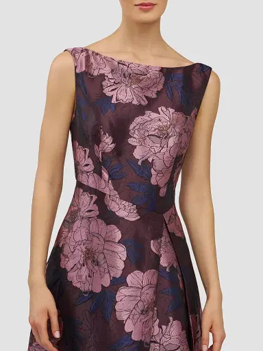 Kay Unger Women's Caitlin Floral Jacquard Fit & Flare Gown - Primrose Multi - Size 8 | Thumbnail 6 Kay Unger Women's Caitlin Floral Jacquard Fit & Flare Gown - Primrose Multi - Size 8 | Thumbnail 6