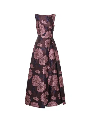 Kay Unger Women's Caitlin Floral Jacquard Fit & Flare Gown - Primrose Multi - Size 8 | Thumbnail 1 Kay Unger Women's Caitlin Floral Jacquard Fit & Flare Gown - Primrose Multi - Size 8 | Thumbnail 1