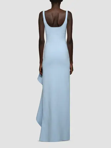 Et Ochs Women's Drew Fine-Knit Ruffle Scoopneck Gown - Blue Clay | Thumbnail 2