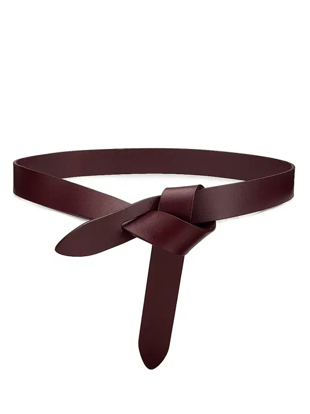 Isabel Marant Women's Lecce Leather Belt - Burgundy