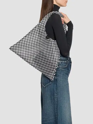 Alaïa Women's One Piece Leather Hobo Bag - Black White | Thumbnail 2