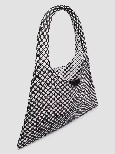 Alaïa Women's One Piece Leather Hobo Bag - Black White | Thumbnail 4