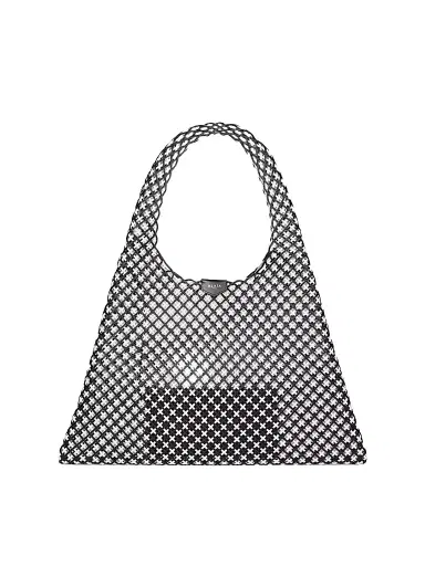 Alaïa Women's One Piece Leather Hobo Bag - Black White | Thumbnail 1