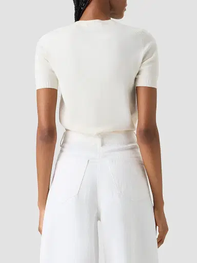 Akris punto Women's Relaxed Wool T-Shirt - Cream - Size 16 | Thumbnail 3 Akris punto Women's Relaxed Wool T-Shirt - Cream - Size 16 | Thumbnail 3