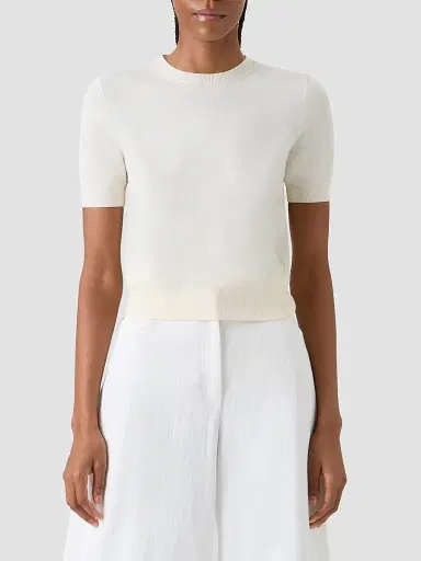 Akris punto Women's Relaxed Wool T-Shirt - Cream - Size 16 | Thumbnail 4 Akris punto Women's Relaxed Wool T-Shirt - Cream - Size 16 | Thumbnail 4