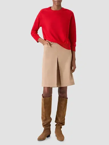 Akris punto Women's Drop Shoulder Virgin Wool Sweater - Red - Size 16 | Thumbnail 2 Akris punto Women's Drop Shoulder Virgin Wool Sweater - Red - Size 16 | Thumbnail 2