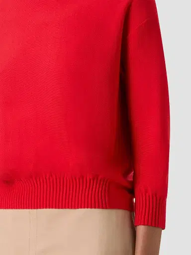 Akris punto Women's Drop Shoulder Virgin Wool Sweater - Red - Size 16 | Thumbnail 5 Akris punto Women's Drop Shoulder Virgin Wool Sweater - Red - Size 16 | Thumbnail 5