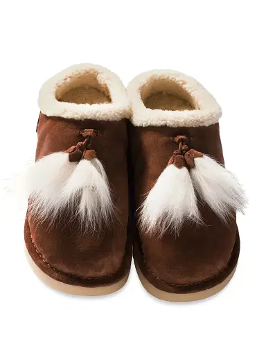 Miu Miu Women's Suede and Shearling Mules - Brown | Thumbnail 2 Miu Miu Women's Suede and Shearling Mules - Brown | Thumbnail 2