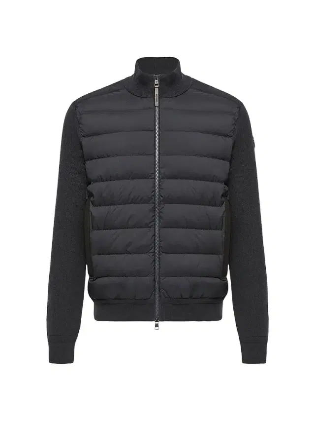 Moncler Men's Down-Filled Cardigan in Wool and Cashmere Blend - Navy Blue