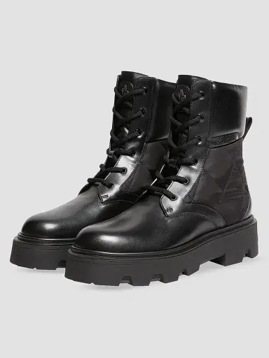 Moncler Women's Aurea Ankle Boots in Leather and Nylon - Black - Size 11 | Thumbnail 2