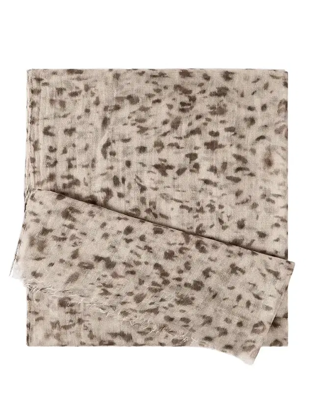 Brunello Cucinelli Women's Lynx Print Cashmere Scarf
