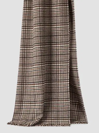 Brunello Cucinelli Women's Cashmere Prince of Wales Scarf - Brown | Thumbnail 2