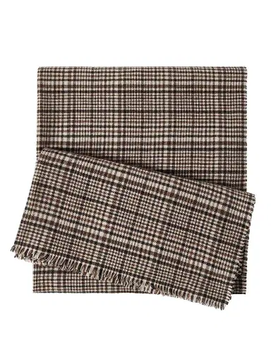 Brunello Cucinelli Women's Cashmere Prince of Wales Scarf - Brown | Thumbnail 1