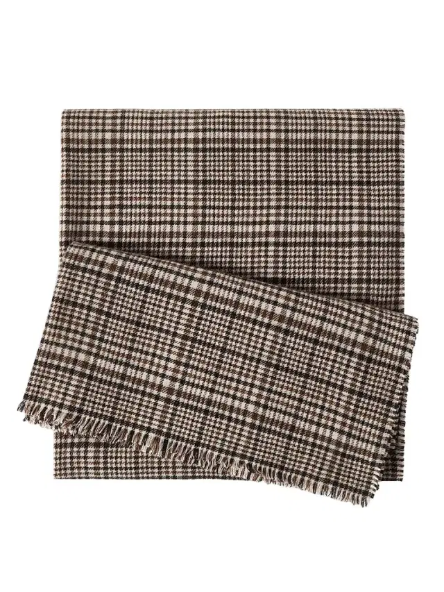 Brunello Cucinelli Women's Cashmere Prince of Wales Scarf - Brown